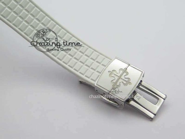 Aquanaut SS 35mm Best Editon White Dial Diamond Bezel On White Rubber Strap Ronda Quartz HighQuality 9078