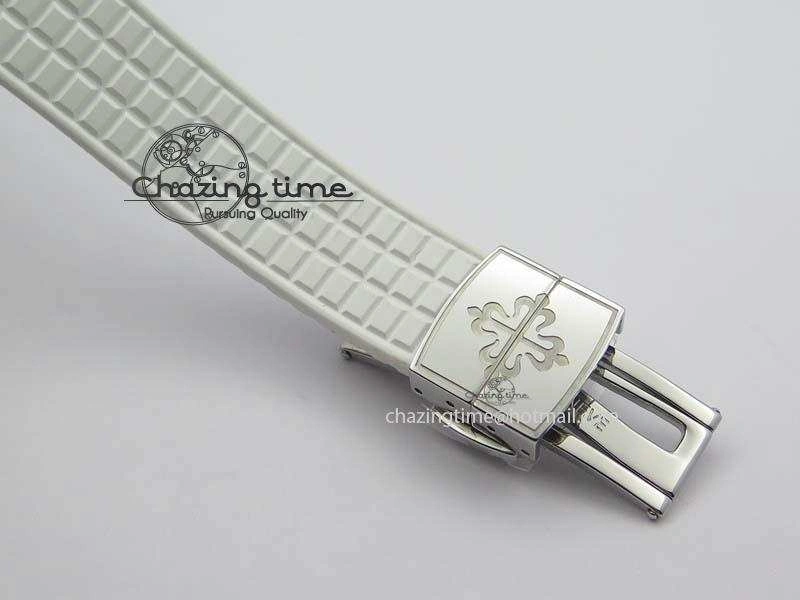 Aquanaut SS 35mm Best Editon White Dial Diamond Bezel On White Rubber Strap Ronda Quartz HighQuality 9078