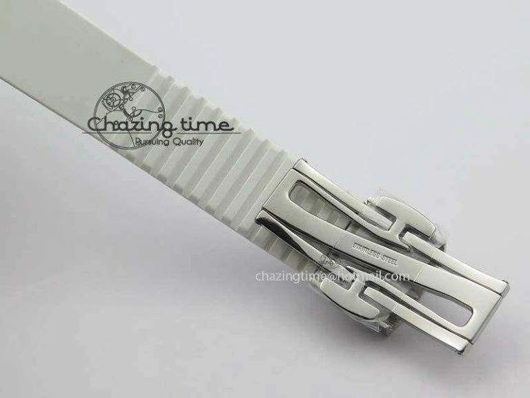 Aquanaut SS 35mm Best Editon White Dial Diamond Bezel On White Rubber Strap Ronda Quartz HighQuality 9078