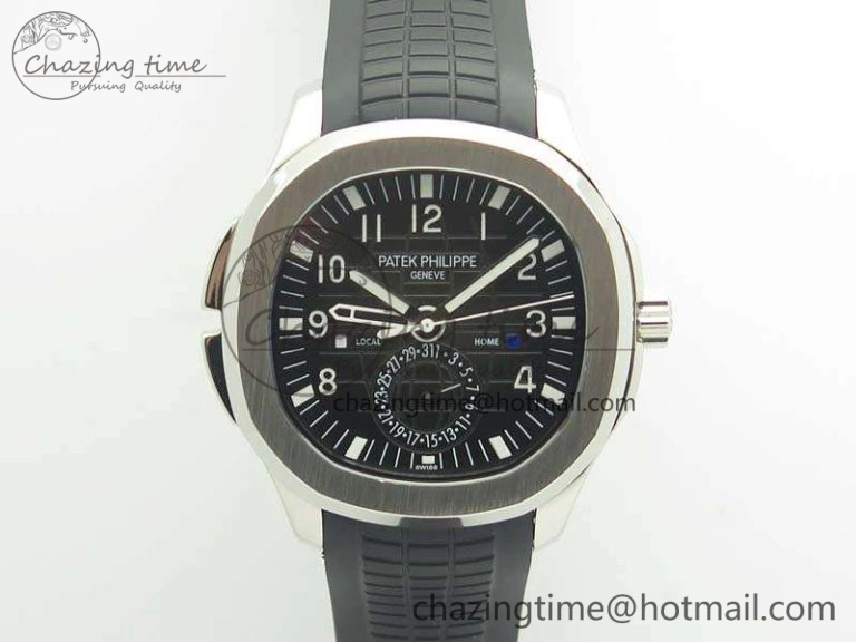 Aquanaut Time Travel 5164A SS Black Dial On Rubber Strap 324SC Sporty 9004