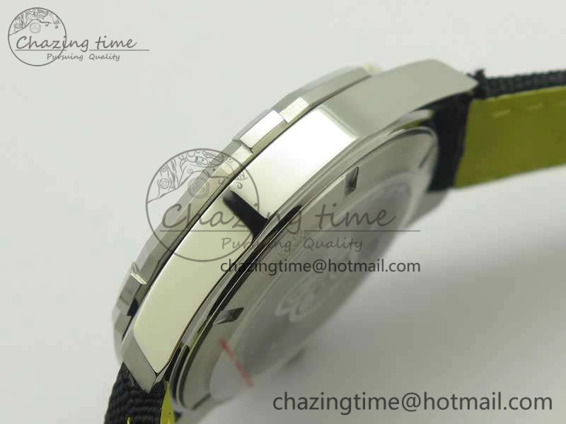 Aquaracer Calibre 43mm SS V6F Best Edition Black Textured Dial Ceramic Bezel On Nylon Strap A Sophisticated 9685