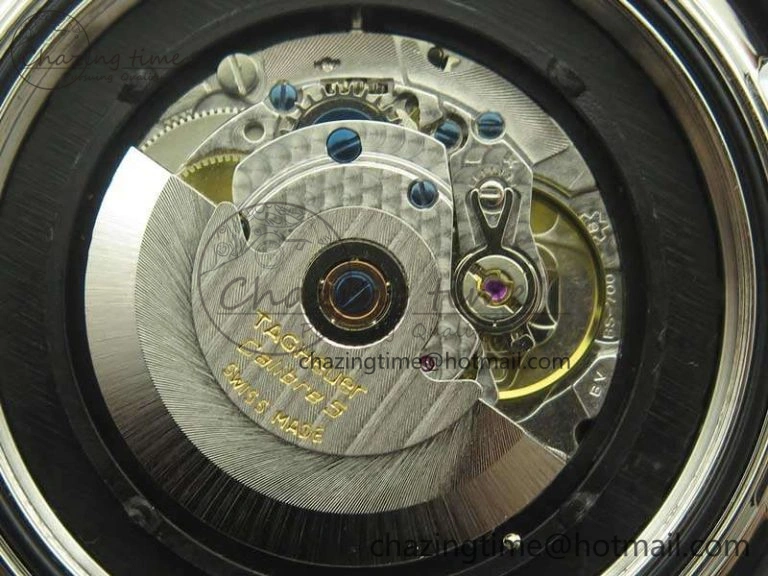 Aquaracer Calibre 43mm SS V6F Best Edition Black Textured Dial Ceramic Bezel On Nylon Strap A Sophisticated 9685
