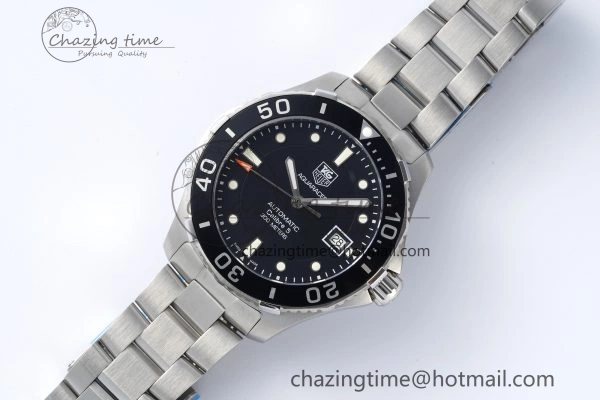 Seasonal Aquaracer Calibre 5 41.5mm TARF 1:1 Best Edition Black Dial Black Bezel on SS Bracelet SW 9661