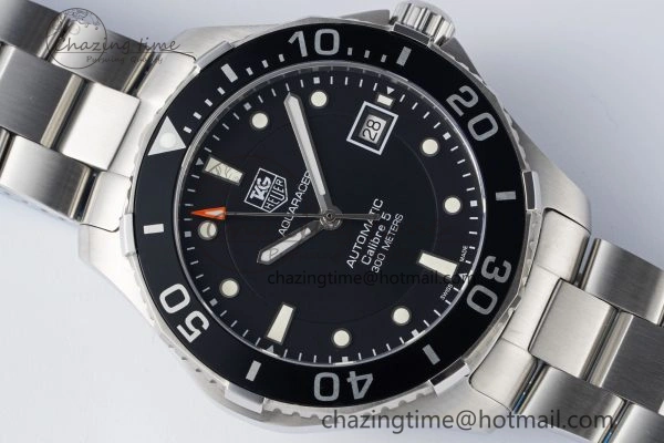 Seasonal Aquaracer Calibre 5 41.5mm TARF 1:1 Best Edition Black Dial Black Bezel on SS Bracelet SW 9661