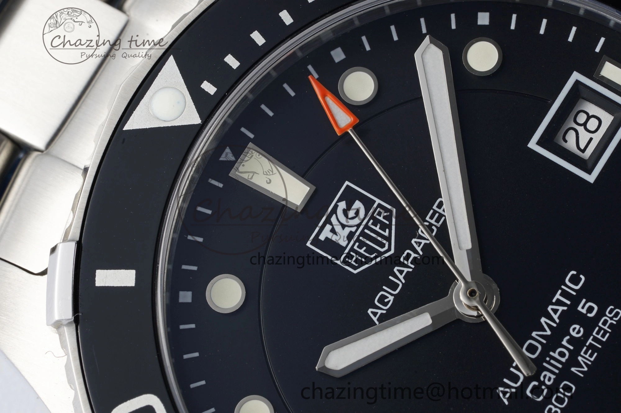 Seasonal Aquaracer Calibre 5 41.5mm TARF 1:1 Best Edition Black Dial Black Bezel on SS Bracelet SW 9661