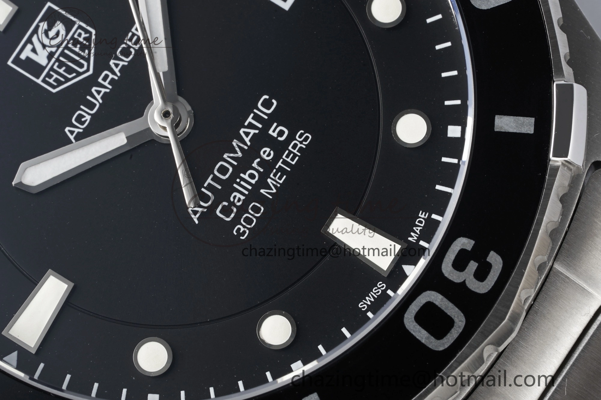 Seasonal Aquaracer Calibre 5 41.5mm TARF 1:1 Best Edition Black Dial Black Bezel on SS Bracelet SW 9661