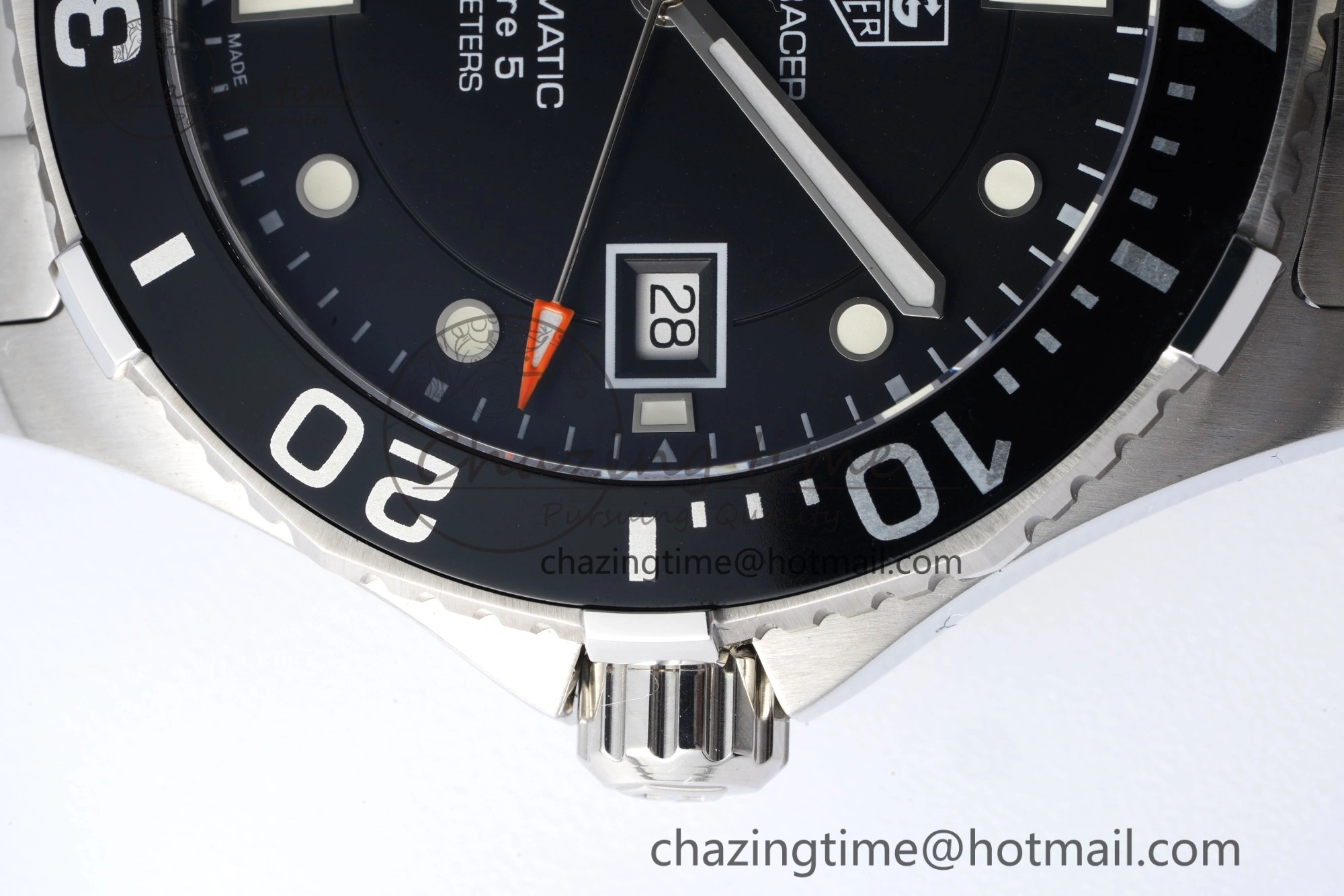 Seasonal Aquaracer Calibre 5 41.5mm TARF 1:1 Best Edition Black Dial Black Bezel on SS Bracelet SW 9661