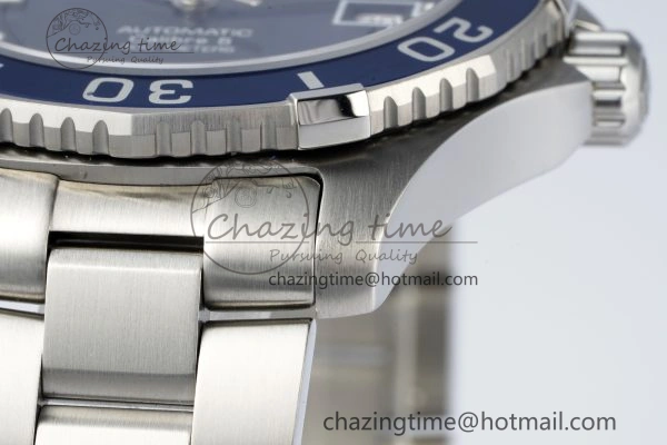 Aquaracer Calibre 5 41.5mm TARF 1:1 Best Edition Blue Dial Blue Bezel on SS Bracelet SW WaterResistant 9662