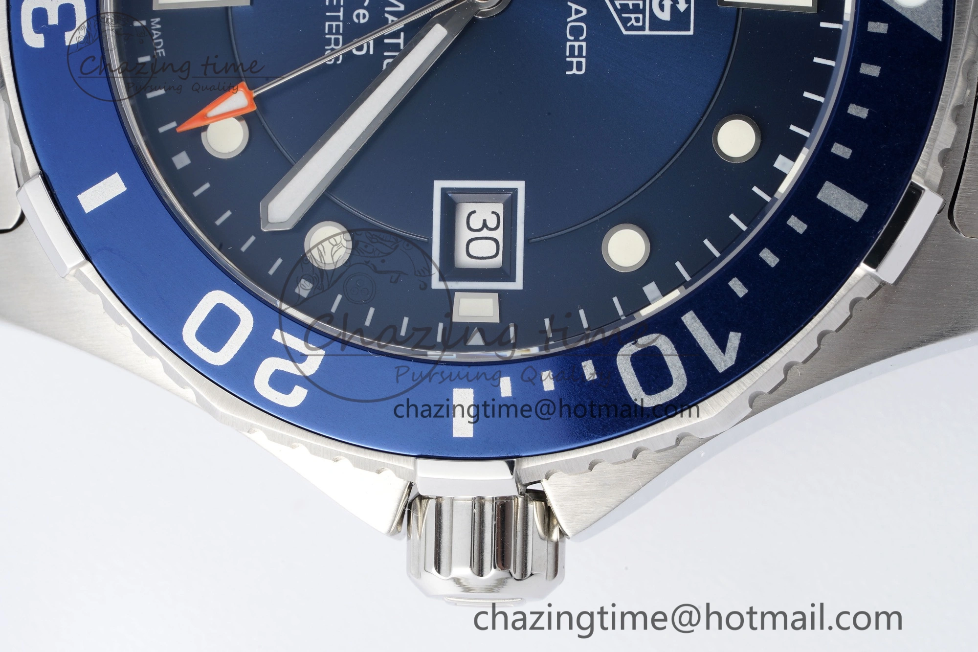Aquaracer Calibre 5 41.5mm TARF 1:1 Best Edition Blue Dial Blue Bezel on SS Bracelet SW WaterResistant 9662
