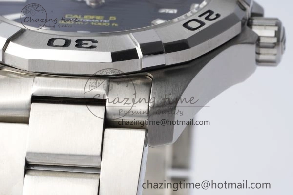 Aquaracer Calibre 5 44mm TARF 1:1 Best Edition Black Dial SS Bezel on SS Bracelet SW GoAnywhere 9658