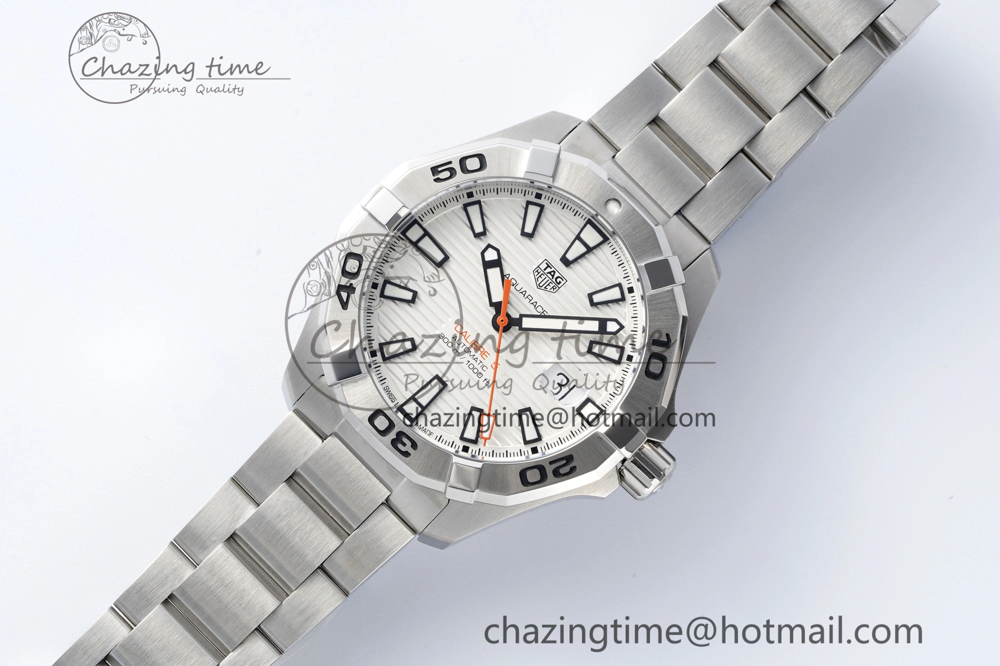 Contemporary Aquaracer Calibre 5 44mm TARF 1:1 Best Edition White Dial SS Bezel on SS Bracelet SW 9682