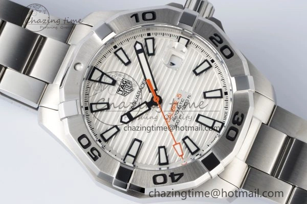 Contemporary Aquaracer Calibre 5 44mm TARF 1:1 Best Edition White Dial SS Bezel on SS Bracelet SW 9682