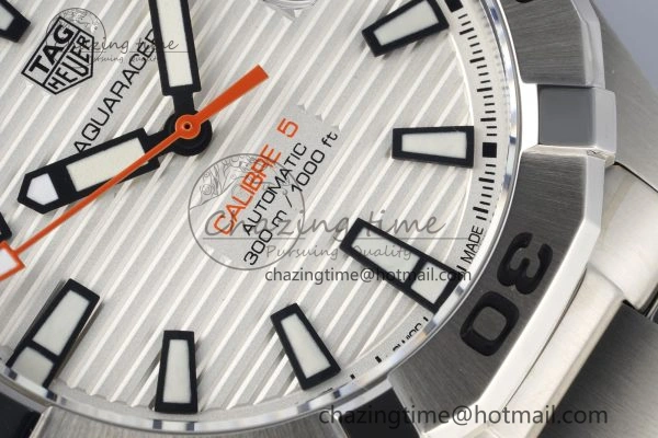Contemporary Aquaracer Calibre 5 44mm TARF 1:1 Best Edition White Dial SS Bezel on SS Bracelet SW 9682
