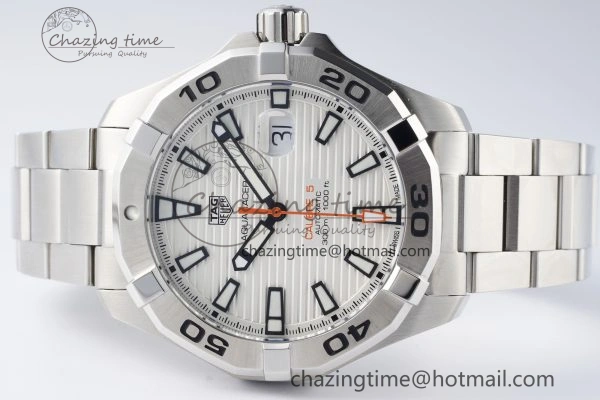Contemporary Aquaracer Calibre 5 44mm TARF 1:1 Best Edition White Dial SS Bezel on SS Bracelet SW 9682