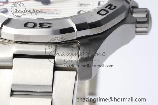 Contemporary Aquaracer Calibre 5 44mm TARF 1:1 Best Edition White Dial SS Bezel on SS Bracelet SW 9682