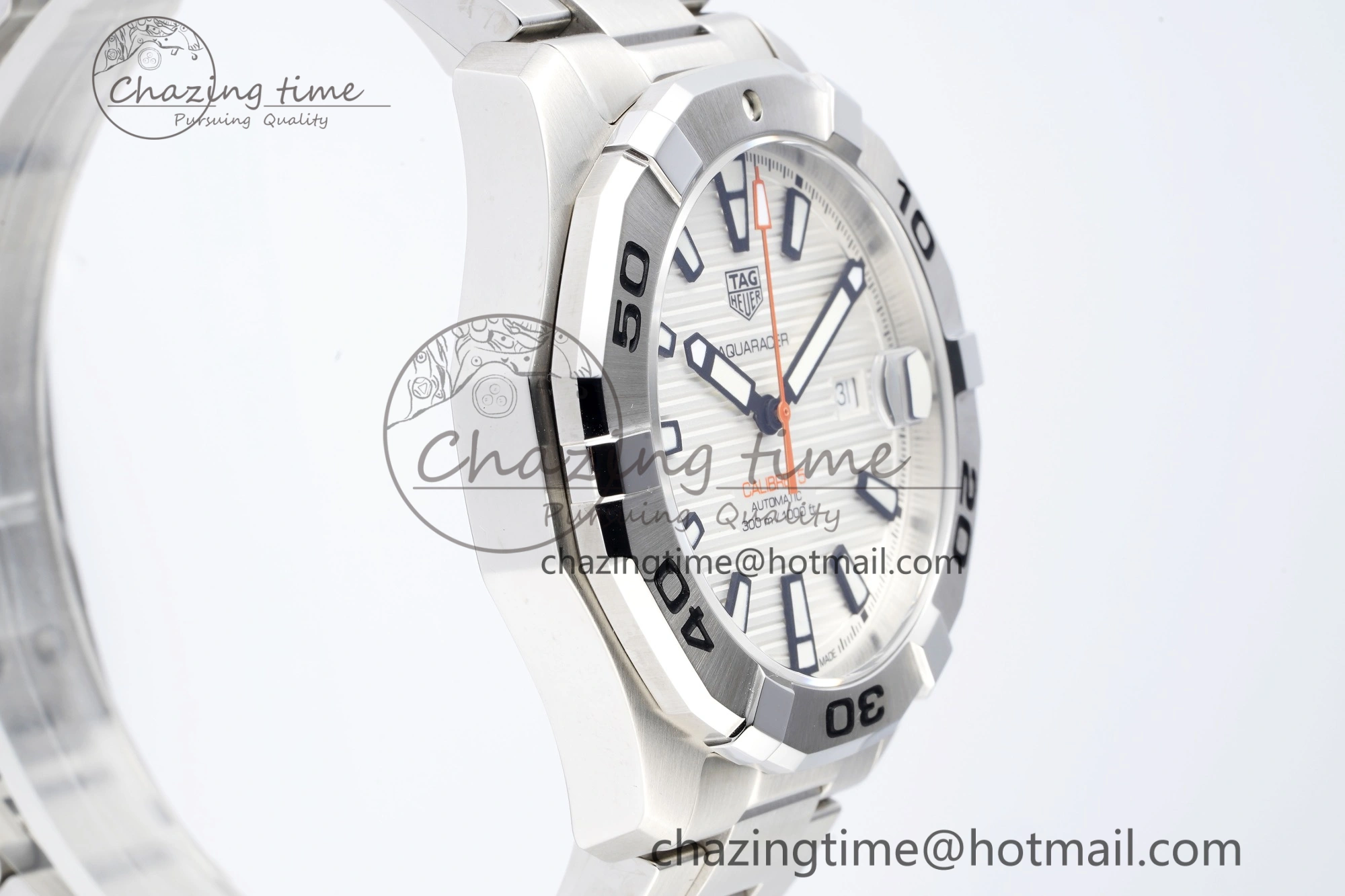 Contemporary Aquaracer Calibre 5 44mm TARF 1:1 Best Edition White Dial SS Bezel on SS Bracelet SW 9682