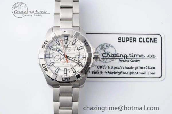 Contemporary Aquaracer Calibre 5 44mm TARF 1:1 Best Edition White Dial SS Bezel on SS Bracelet SW 9682