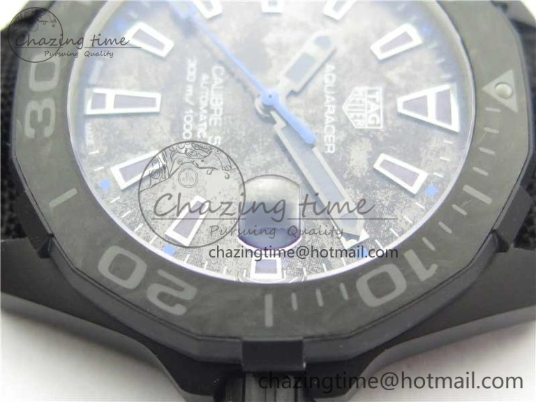 Aquaracer Calibre 5 Blue Carbon TBF 1:1 Best Edition Carbon Dial on Nylon Strap A Upgraded 9676