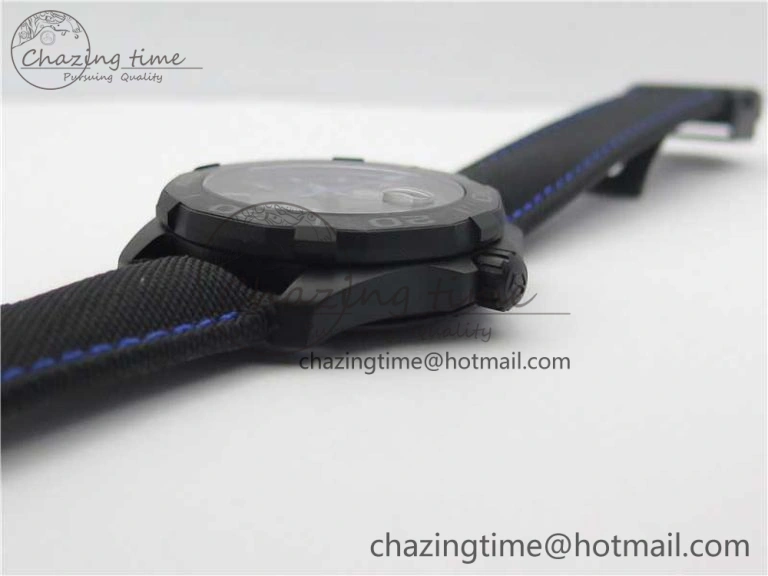 Aquaracer Calibre 5 Blue Carbon TBF 1:1 Best Edition Carbon Dial on Nylon Strap A Upgraded 9676