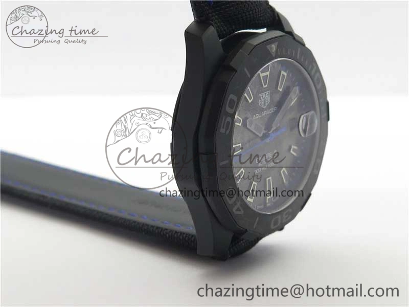 Aquaracer Calibre 5 Blue Carbon TBF 1:1 Best Edition Carbon Dial on Nylon Strap A Upgraded 9676