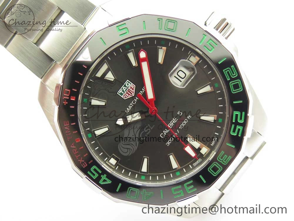 Affordable Aquaracer Calibre 5 CSL 43mm SS GSF 1:1 Best Edition Gray Dial on SS Bracelet A 9683