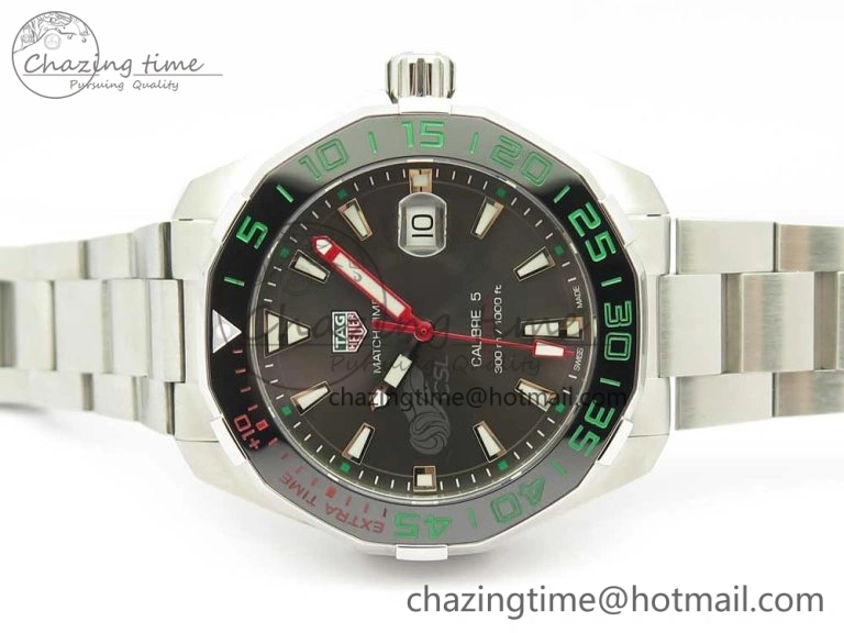 Affordable Aquaracer Calibre 5 CSL 43mm SS GSF 1:1 Best Edition Gray Dial on SS Bracelet A 9683