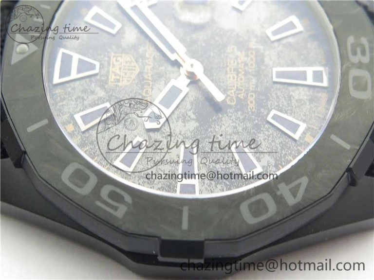 Aquaracer Calibre 5 Gold Carbon TBF 1:1 Best Edition Carbon Dial on Nylon Strap A Premium 9675