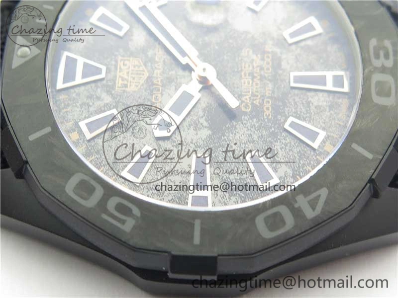 Aquaracer Calibre 5 Gold Carbon TBF 1:1 Best Edition Carbon Dial on Nylon Strap A Premium 9675
