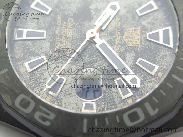 Aquaracer Calibre 5 Gold Carbon TBF 1:1 Best Edition Carbon Dial on Nylon Strap A Premium 9675