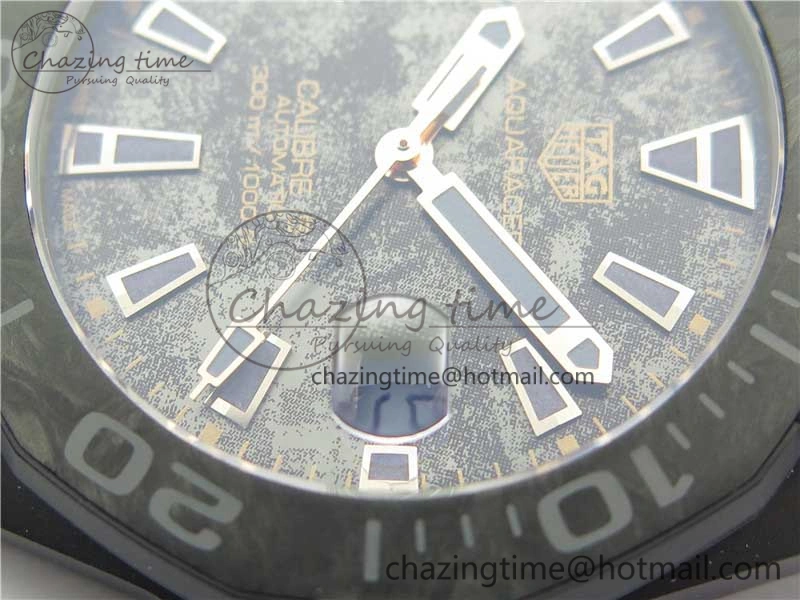 Aquaracer Calibre 5 Gold Carbon TBF 1:1 Best Edition Carbon Dial on Nylon Strap A Premium 9675