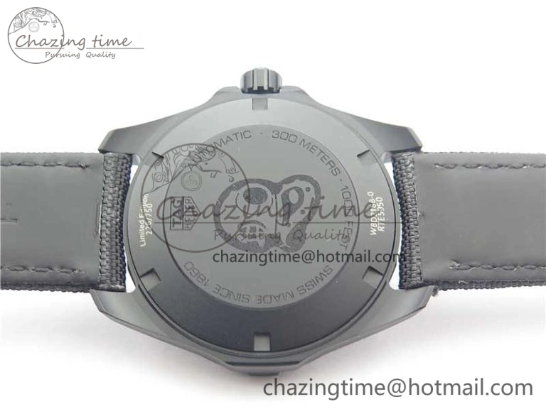 Aquaracer Calibre 5 Gold Carbon TBF 1:1 Best Edition Carbon Dial on Nylon Strap A Premium 9675