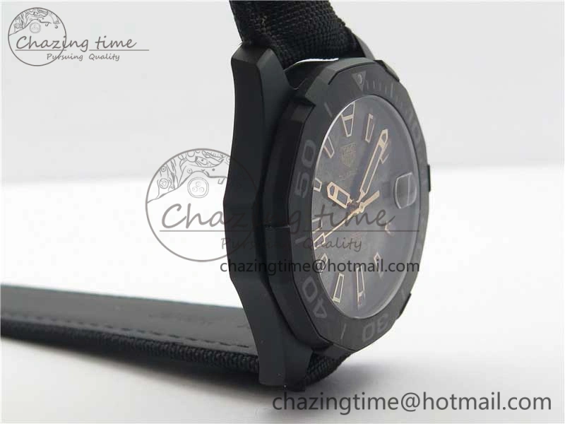 Aquaracer Calibre 5 Gold Carbon TBF 1:1 Best Edition Carbon Dial on Nylon Strap A Premium 9675