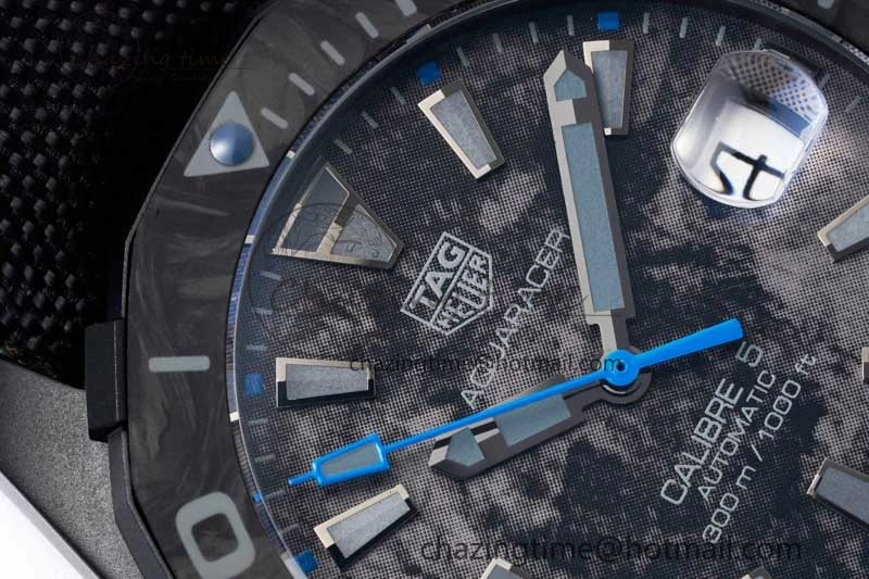 Reliable Aquaracer Calibre 5 PVD 41mm TARF 1:1 Best Edition Carbon Blue Dial on Black Nylon Strap SW 9655