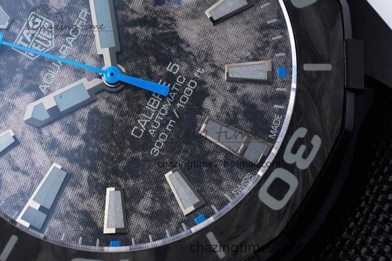 Reliable Aquaracer Calibre 5 PVD 41mm TARF 1:1 Best Edition Carbon Blue Dial on Black Nylon Strap SW 9655