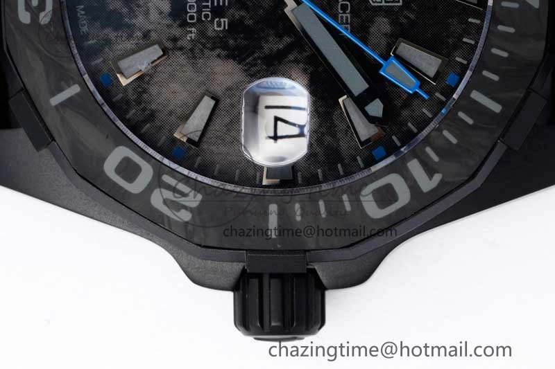 Reliable Aquaracer Calibre 5 PVD 41mm TARF 1:1 Best Edition Carbon Blue Dial on Black Nylon Strap SW 9655