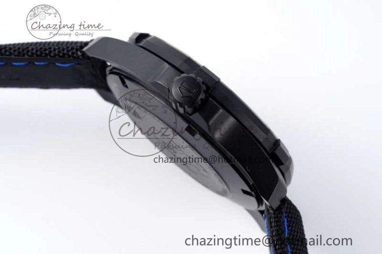 Reliable Aquaracer Calibre 5 PVD 41mm TARF 1:1 Best Edition Carbon Blue Dial on Black Nylon Strap SW 9655