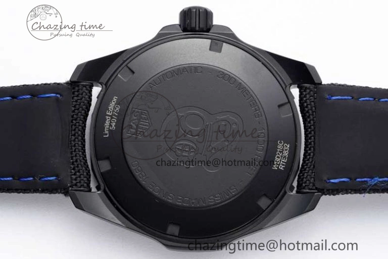 Reliable Aquaracer Calibre 5 PVD 41mm TARF 1:1 Best Edition Carbon Blue Dial on Black Nylon Strap SW 9655