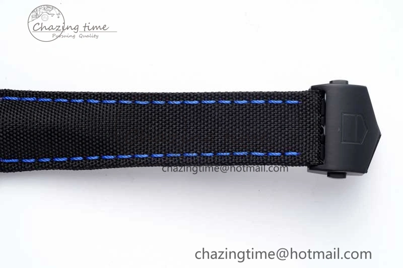 Reliable Aquaracer Calibre 5 PVD 41mm TARF 1:1 Best Edition Carbon Blue Dial on Black Nylon Strap SW 9655