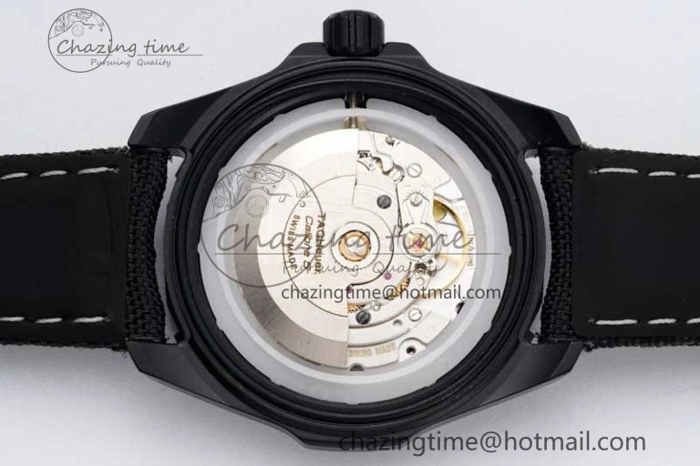 Aquaracer Calibre 5 PVD 41mm TARF 1:1 Best Edition Carbon RG Dial on Black Nylon Strap SW TechFriendly 9654