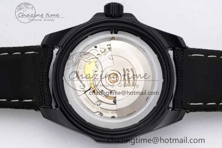 Aquaracer Calibre 5 PVD 41mm TARF 1:1 Best Edition Carbon RG Dial on Black Nylon Strap SW TechFriendly 9654