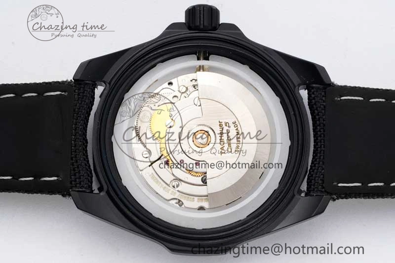 Aquaracer Calibre 5 PVD 41mm TARF 1:1 Best Edition Carbon RG Dial on Black Nylon Strap SW TechFriendly 9654