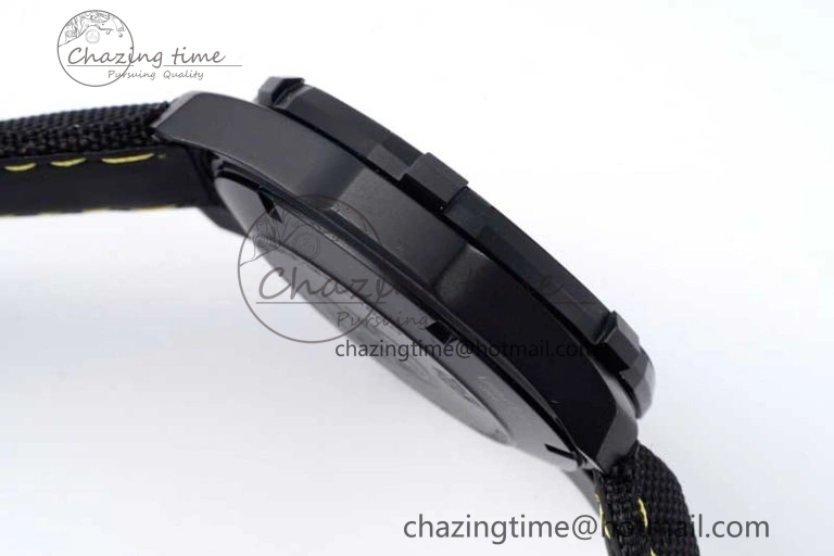 Thermal Aquaracer Calibre 5 PVD 41mm TARF 1:1 Best Edition Carbon Yellow Dial on Black Nylon Strap SW 9660