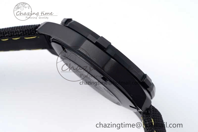 Thermal Aquaracer Calibre 5 PVD 41mm TARF 1:1 Best Edition Carbon Yellow Dial on Black Nylon Strap SW 9660