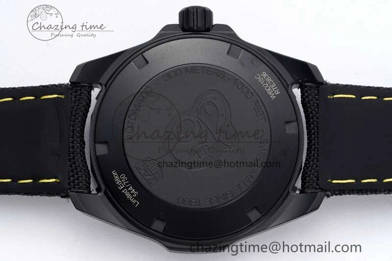 Thermal Aquaracer Calibre 5 PVD 41mm TARF 1:1 Best Edition Carbon Yellow Dial on Black Nylon Strap SW 9660
