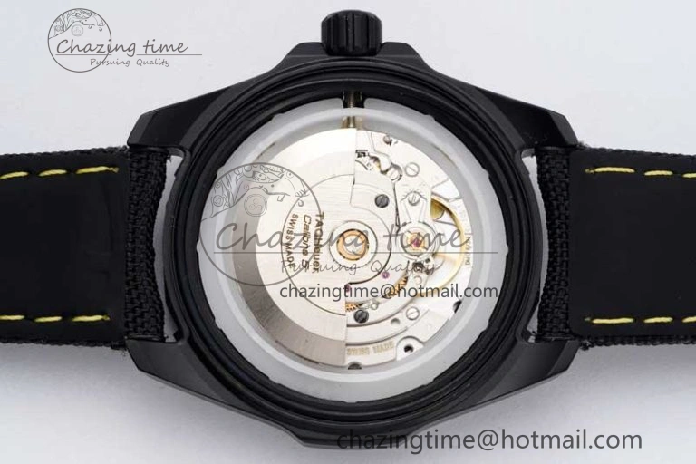 Thermal Aquaracer Calibre 5 PVD 41mm TARF 1:1 Best Edition Carbon Yellow Dial on Black Nylon Strap SW 9660