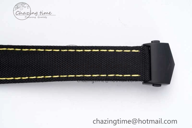 Thermal Aquaracer Calibre 5 PVD 41mm TARF 1:1 Best Edition Carbon Yellow Dial on Black Nylon Strap SW 9660