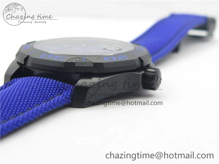 Compact Aquaracer Calibre 5 PVD 43mm V6F 1:1 Best Edition Black Blue Dial on Blue Nylon Strap A 9681