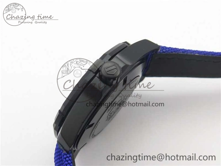 Compact Aquaracer Calibre 5 PVD 43mm V6F 1:1 Best Edition Black Blue Dial on Blue Nylon Strap A 9681