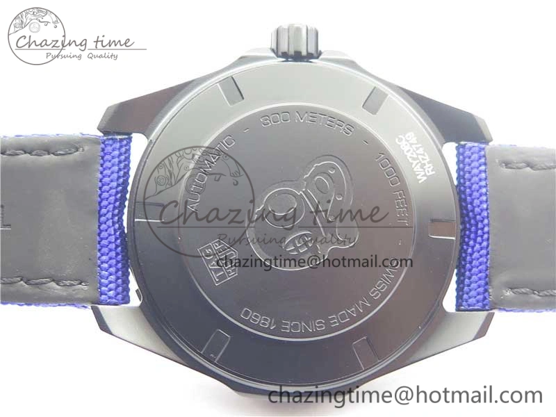 Compact Aquaracer Calibre 5 PVD 43mm V6F 1:1 Best Edition Black Blue Dial on Blue Nylon Strap A 9681