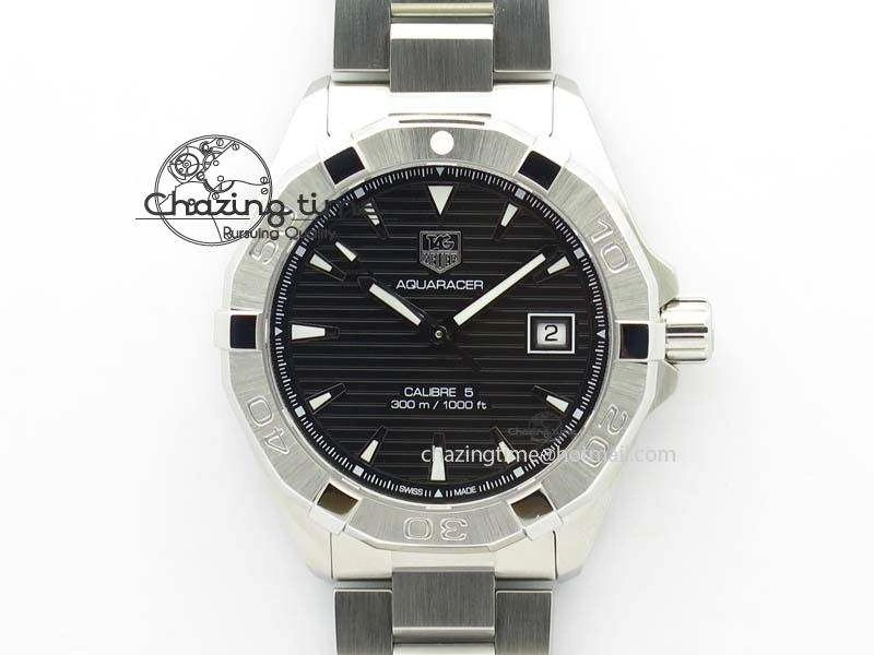 Modern Aquaracer Calibre 5 SS 1:1 Best Edition Black Dial On SS Bracelet A 9706